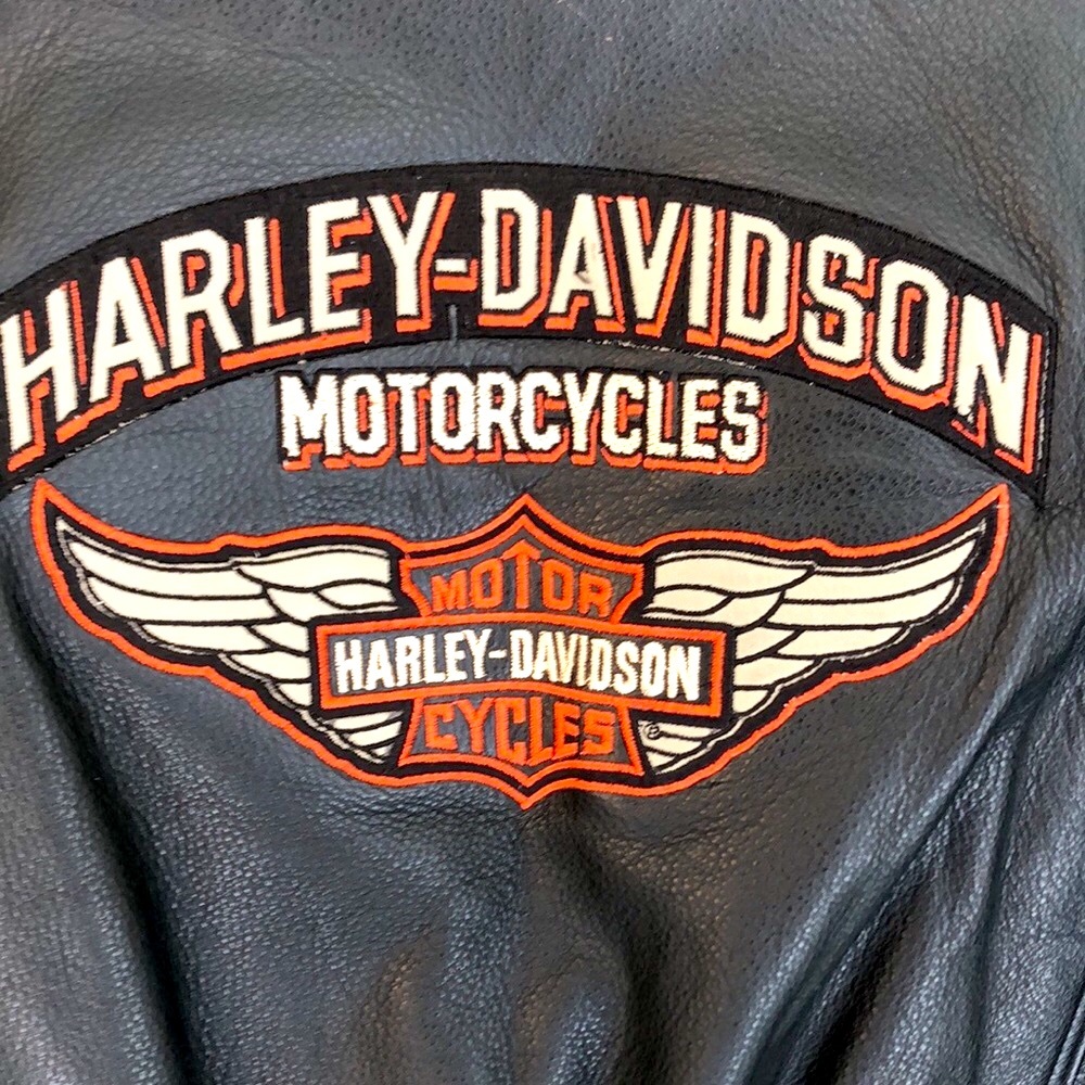 HARLEY DAVIDSON black leather jacket 💯% Authentic - Picture 4 of 17